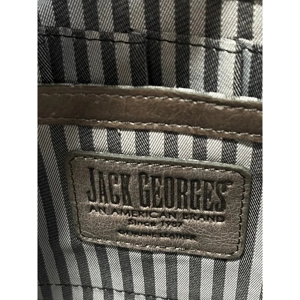 Jack Georges Voyager 7315 Leather Messenger Bag Green Crossbody Laptop Briefcase